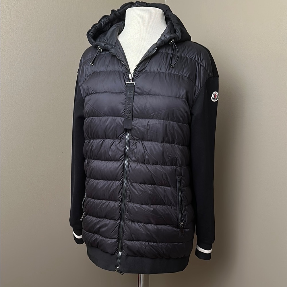 Moncler down and jersey hoodie from Nordstrom size XS runs big